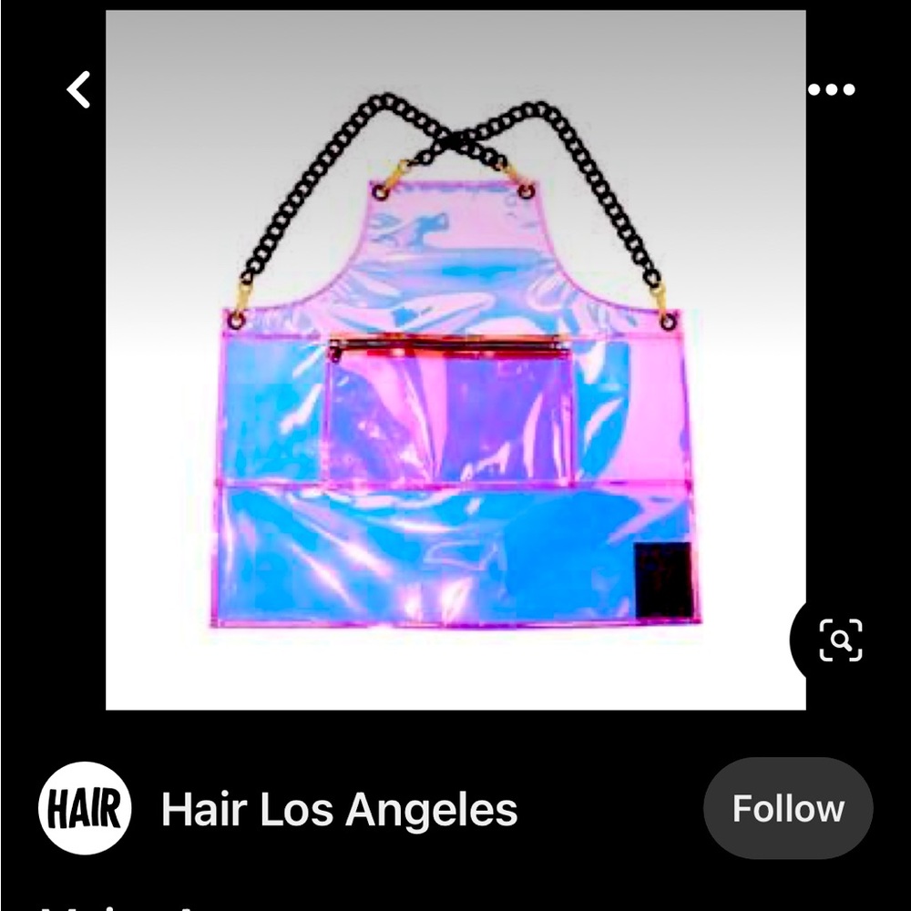 Color apron for stylist from The LA salon Hair.